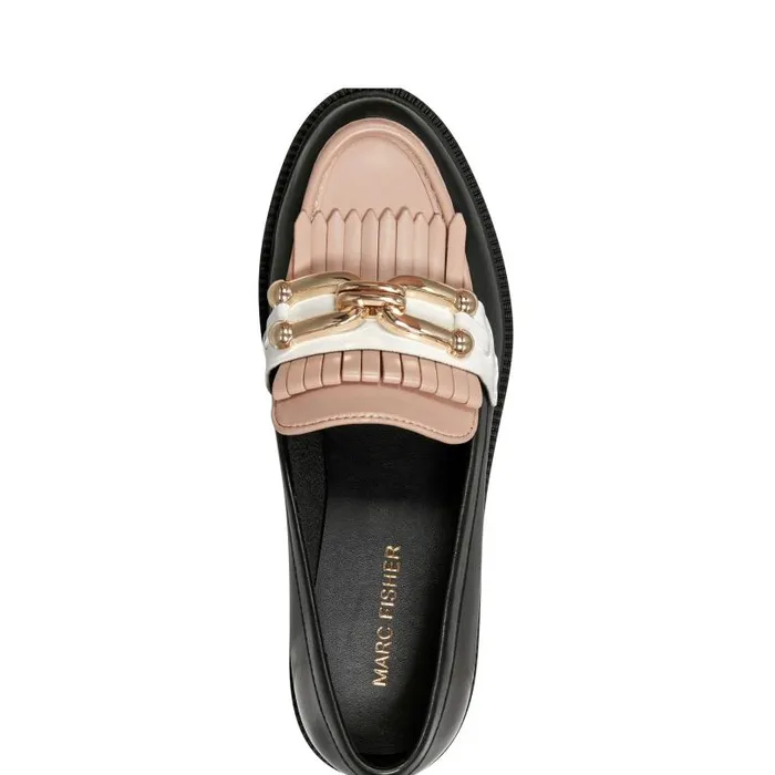 Women Marc Fisher Loafers and Flats Calisto Loafer Blacknaturalwhite