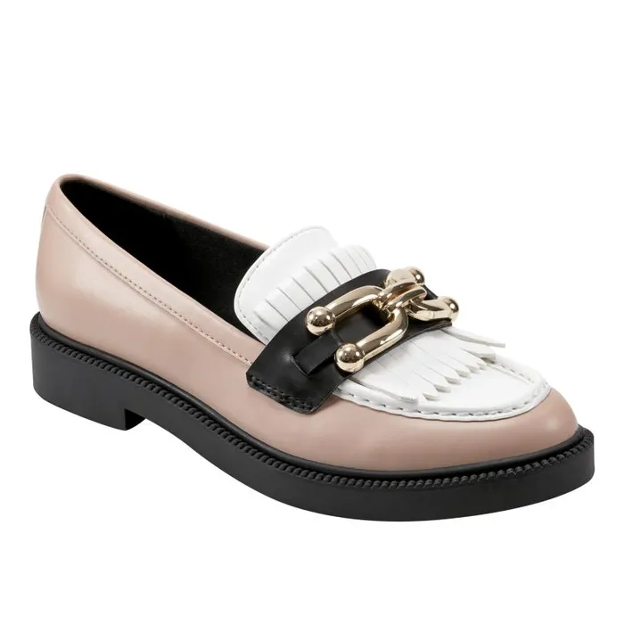 Women Marc Fisher Loafers and Flats Calisto Loafer Naturalwhiteblack