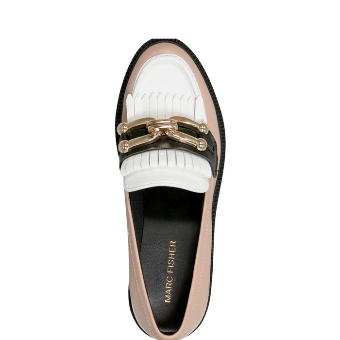 Women Marc Fisher Loafers and Flats Calisto Loafer Naturalwhiteblack