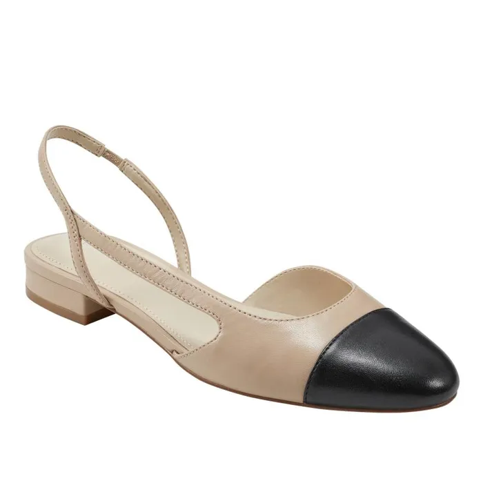 Women Marc Fisher Loafers and Flats Dela Closed Toe Slingback Dress Flat Light Natural