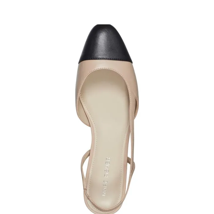 Women Marc Fisher Loafers and Flats Dela Closed Toe Slingback Dress Flat Light Natural