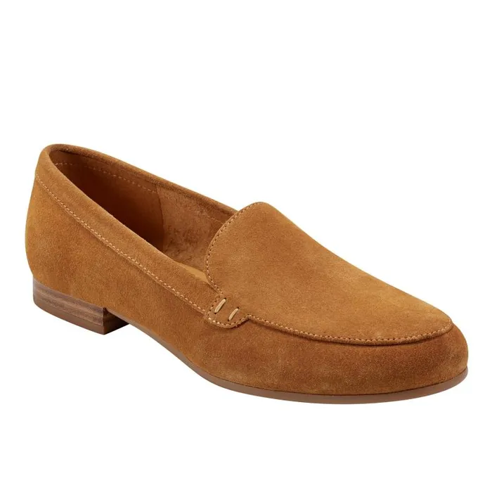 Women Marc Fisher Loafers and Flats Docida Loafer Brown Suede