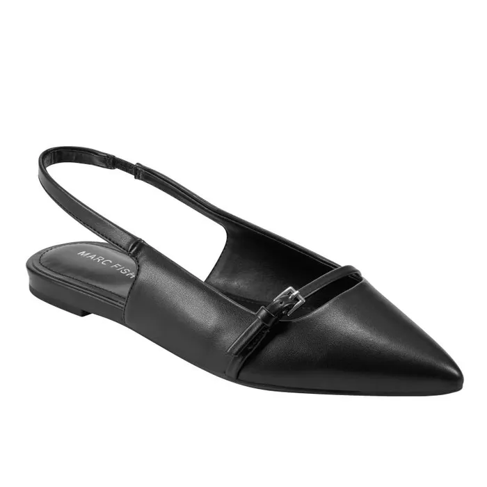 Women Marc Fisher Loafers and Flats Elelyn Slingback Flat Black