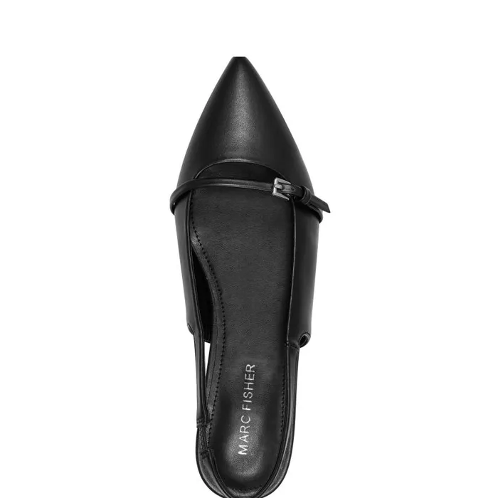 Women Marc Fisher Loafers and Flats Elelyn Slingback Flat Black