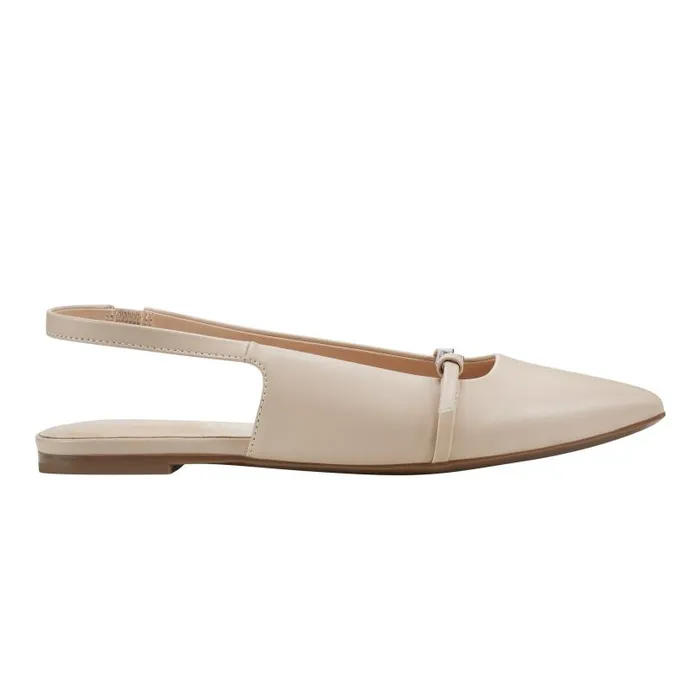 Women Marc Fisher Loafers and Flats Elelyn Slingback Flat Chic Cream