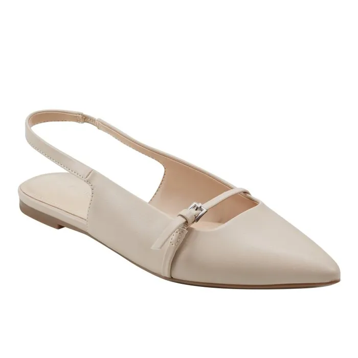 Women Marc Fisher Loafers and Flats Elelyn Slingback Flat Chic Cream