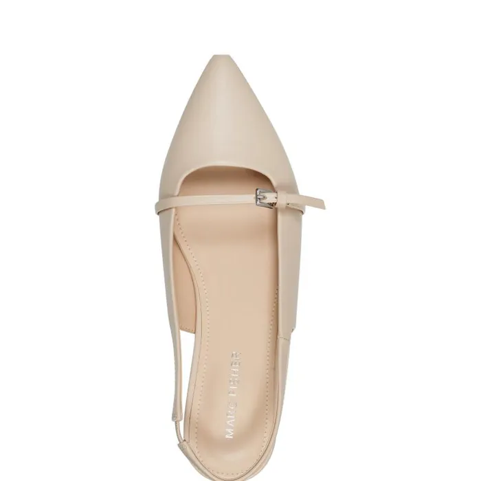 Women Marc Fisher Loafers and Flats Elelyn Slingback Flat Chic Cream