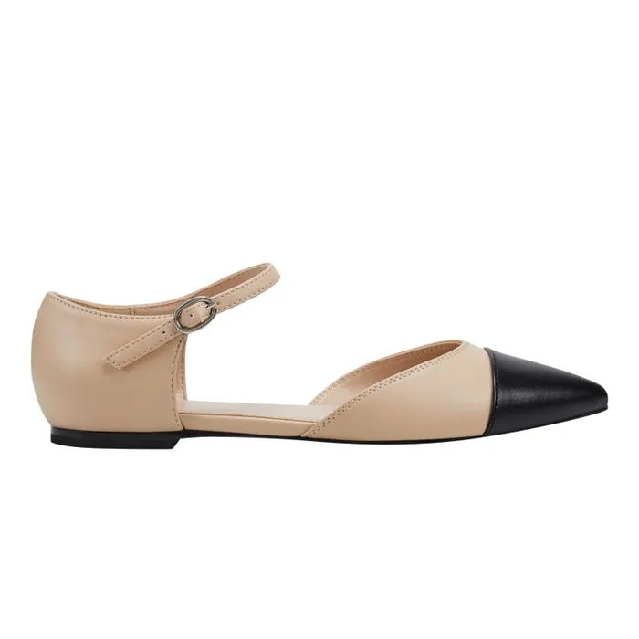 Women Marc Fisher Loafers and Flats Elesia D039Orsay Flat Natural