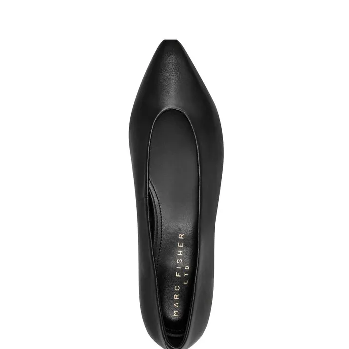 Women Marc Fisher Loafers and Flats Gunner Pointed Toe Flat Black Leather