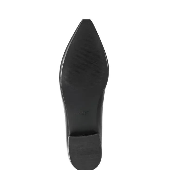 Women Marc Fisher Loafers and Flats Gunner Pointed Toe Flat Black Leather