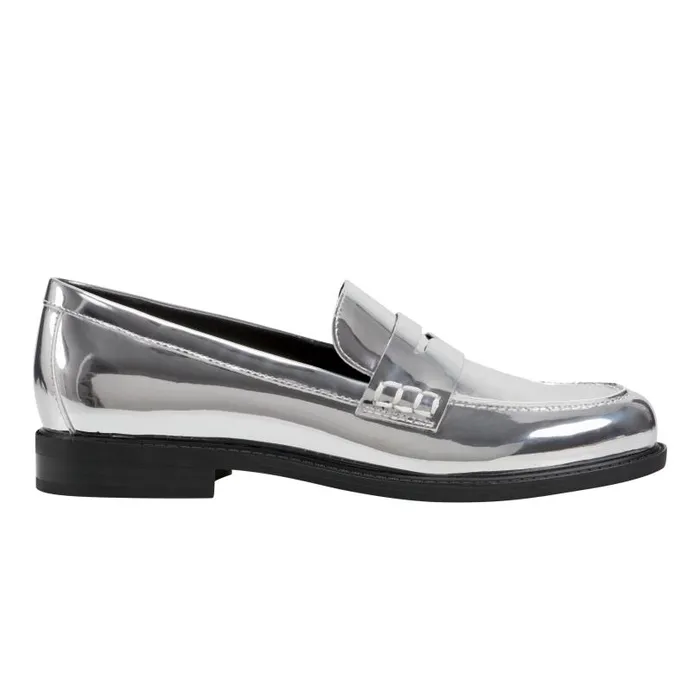 Women Marc Fisher Loafers and Flats Ilithia Loafer Silver Metallic