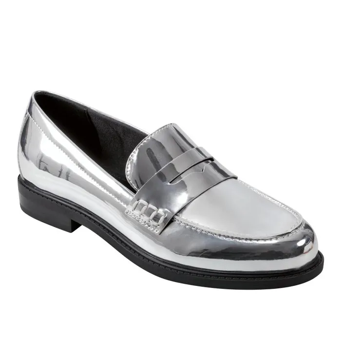 Women Marc Fisher Loafers and Flats Ilithia Loafer Silver Metallic
