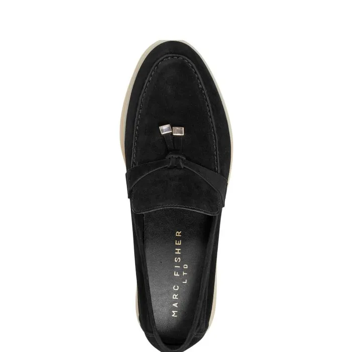 Women Marc Fisher Loafers and Flats Yanelli Casual Loafer Black Suede