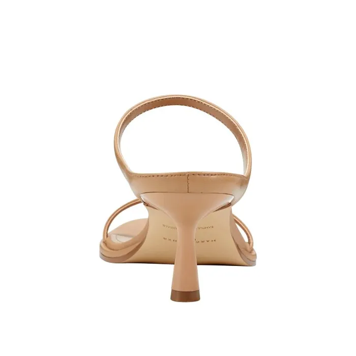 Women Marc Fisher Mules and Slides Alonde Heeled Slide Sandal Medium Natural Leather