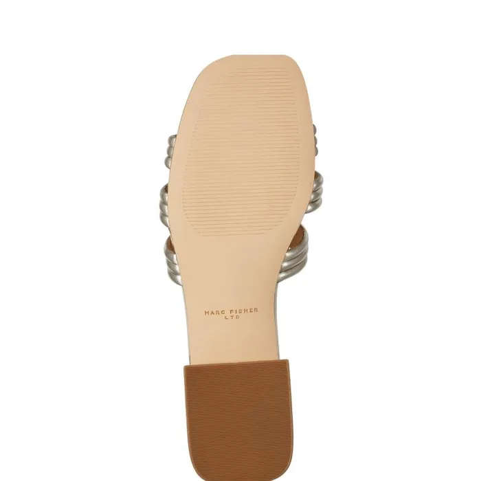 Women Marc Fisher Mules and Slides Casara Slide Sandal Platino