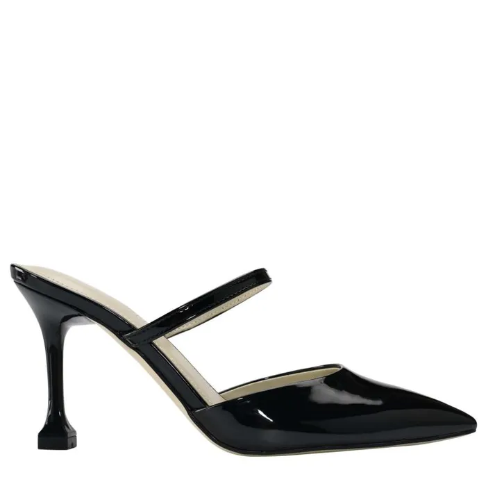 Women Marc Fisher Mules and Slides Hadais Heeled Mule Black Patent