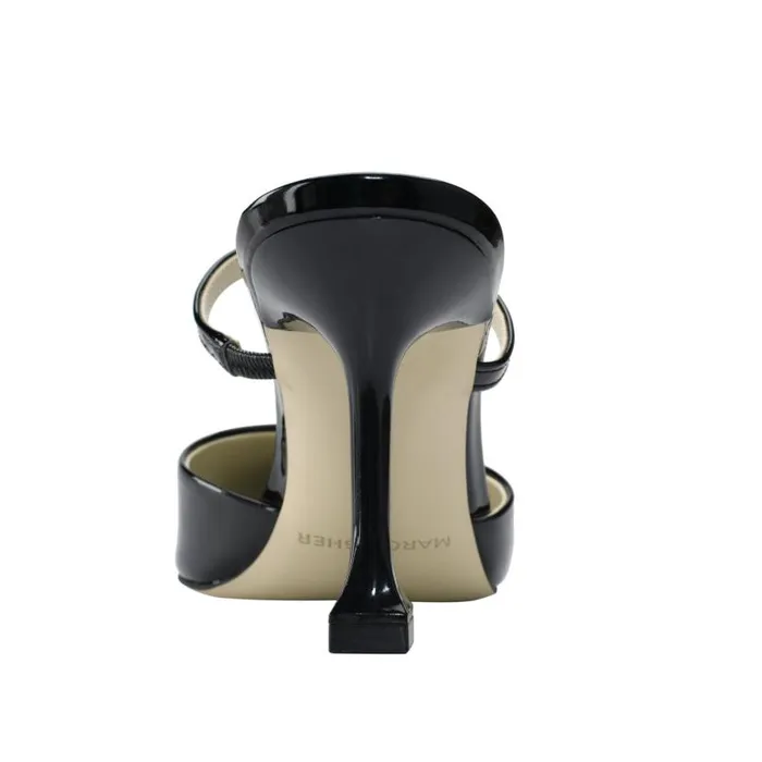 Women Marc Fisher Mules and Slides Hadais Heeled Mule Black Patent