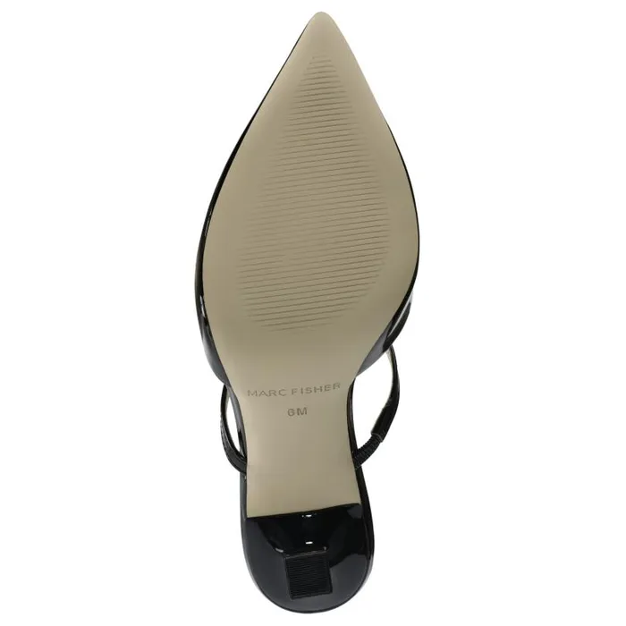 Women Marc Fisher Mules and Slides Hadais Heeled Mule Black Patent