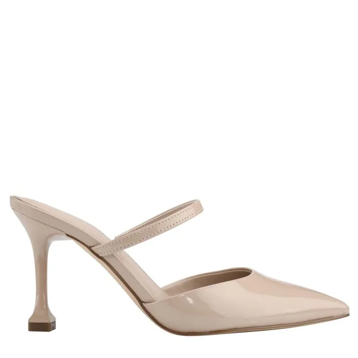 Women Marc Fisher Mules and Slides Hadais Heeled Mule Light Natural Patent
