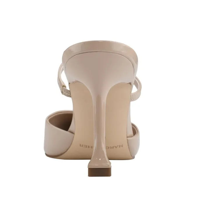 Women Marc Fisher Mules and Slides Hadais Heeled Mule Light Natural Patent