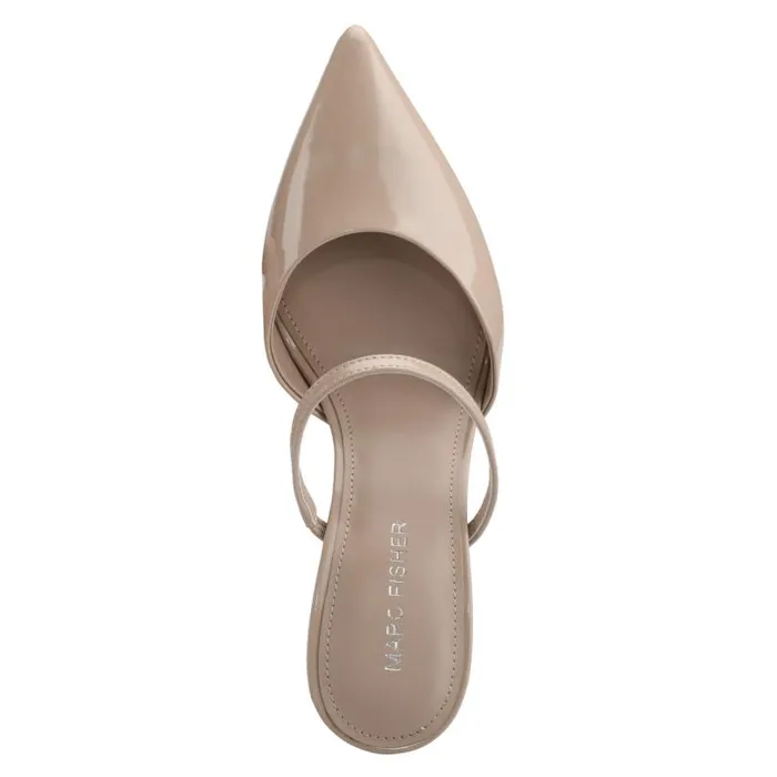 Women Marc Fisher Mules and Slides Hadais Heeled Mule Light Natural Patent