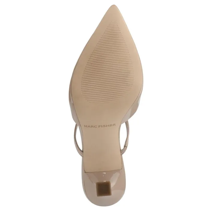 Women Marc Fisher Mules and Slides Hadais Heeled Mule Light Natural Patent
