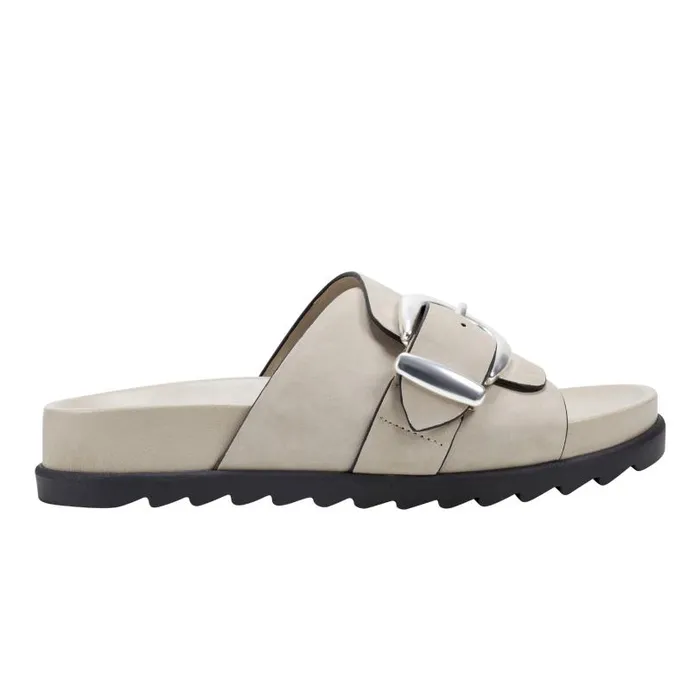 Women Marc Fisher Mules and Slides Hattie Footbed Slide Sandal Light Natural