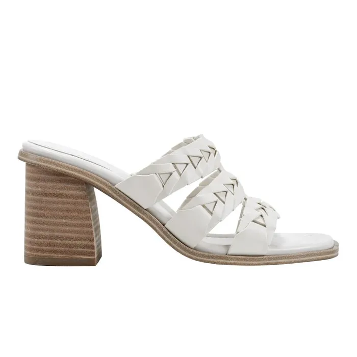 Women Marc Fisher Mules and Slides Melita Block Heel Sandal Ivory