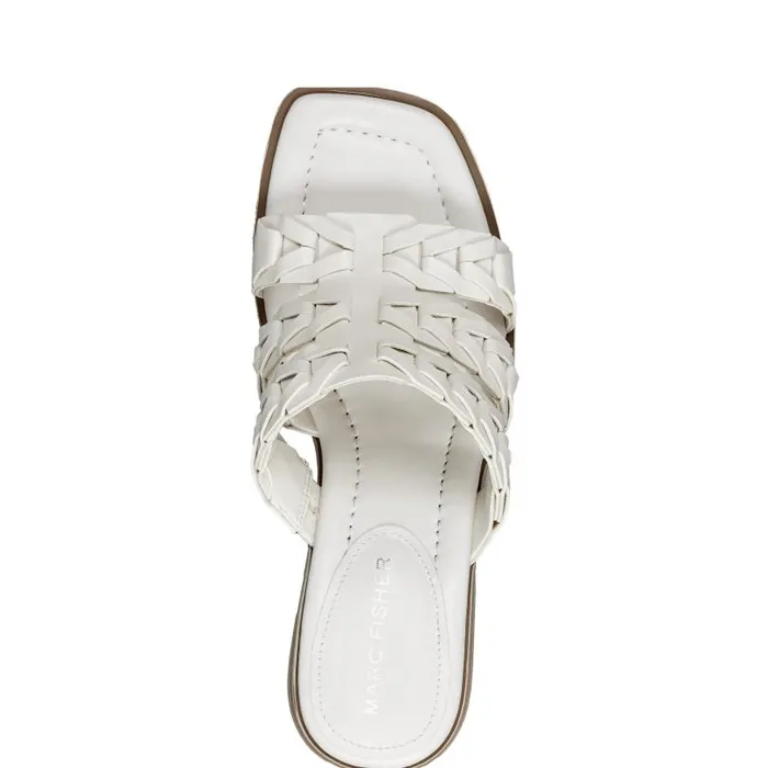 Women Marc Fisher Mules and Slides Melita Block Heel Sandal Ivory