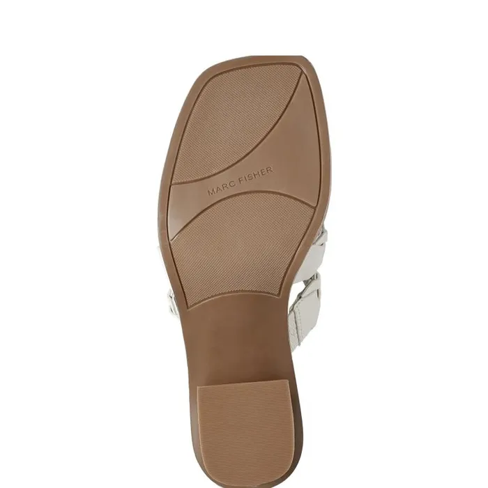 Women Marc Fisher Mules and Slides Melita Block Heel Sandal Ivory