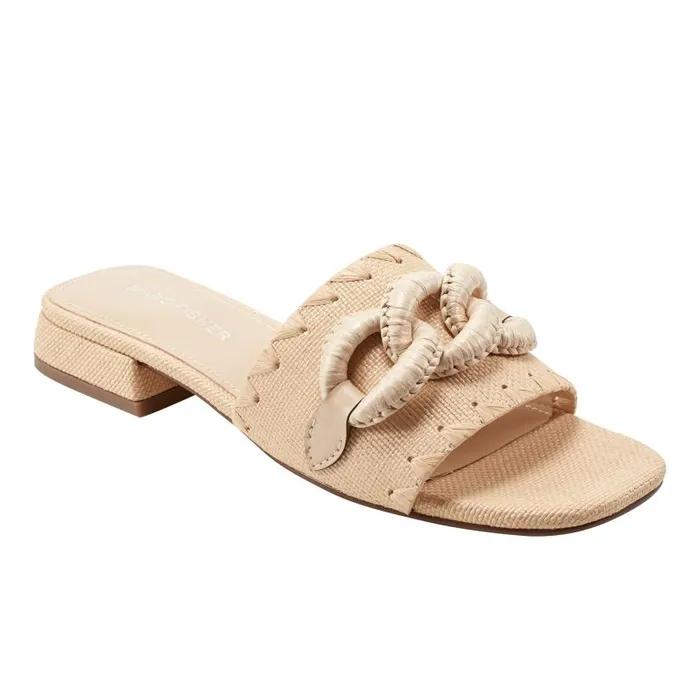 Women Marc Fisher Mules and Slides Myami Slide Sandal Light Natural