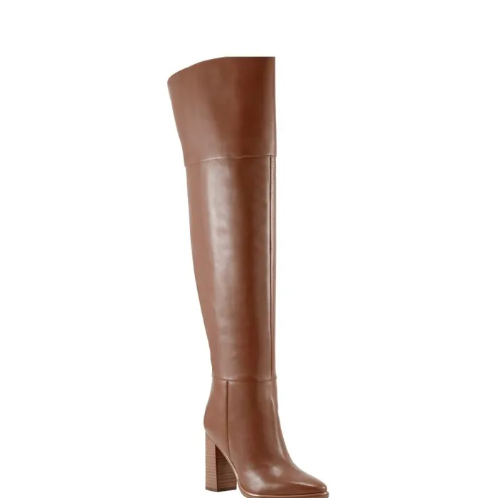 Women Marc Fisher OTK Boots Lasli Over The Knee Boot Brown Leather