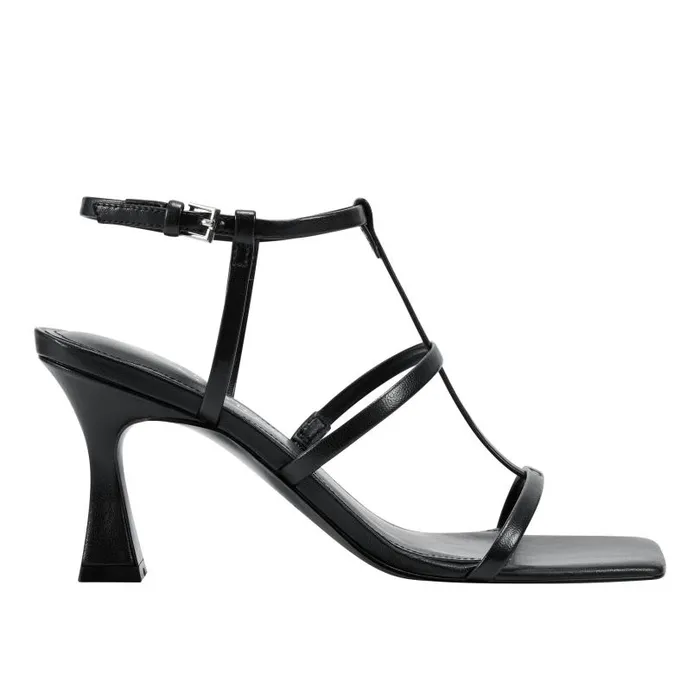 Women Marc Fisher Sandals Dennie Strappy Dress Sandal Black Leather