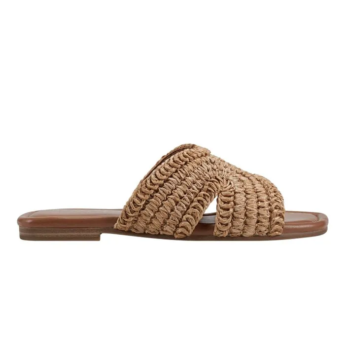 Women Marc Fisher Sandals Narda Flat Sandal Natural