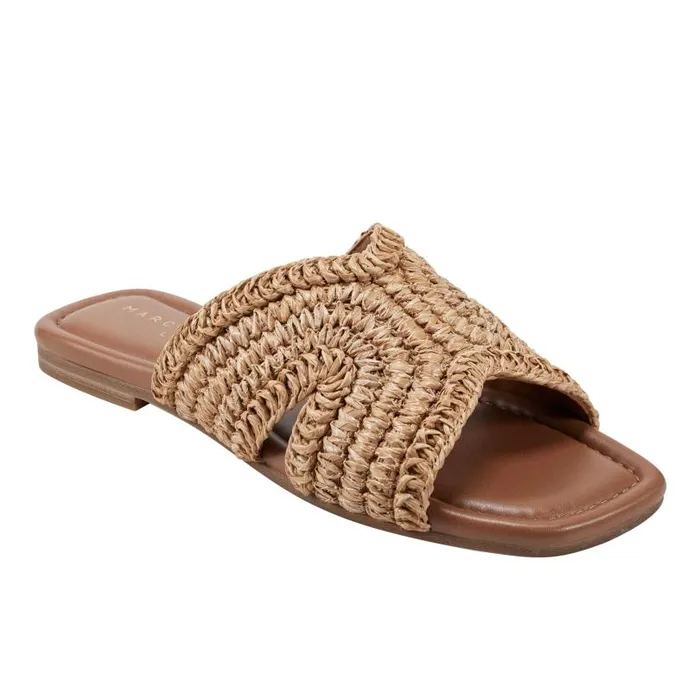 Women Marc Fisher Sandals Narda Flat Sandal Natural