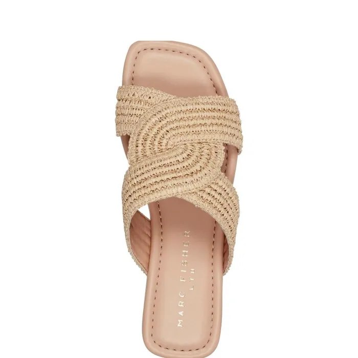 Women Marc Fisher Sandals Navie Flat Sandal Natural Raffia