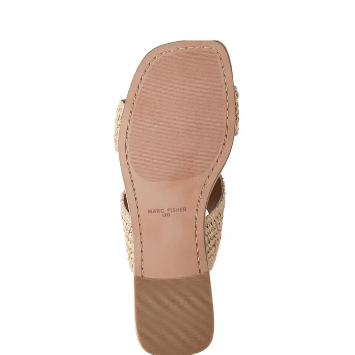 Women Marc Fisher Sandals Navie Flat Sandal Natural Raffia