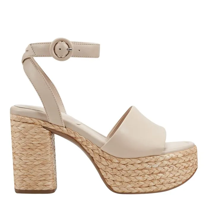Women Marc Fisher Sandals Palyca Platform Espadrille Sandal Natural Leather