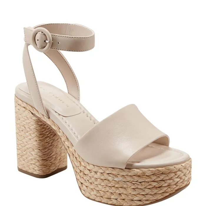Women Marc Fisher Sandals Palyca Platform Espadrille Sandal Natural Leather