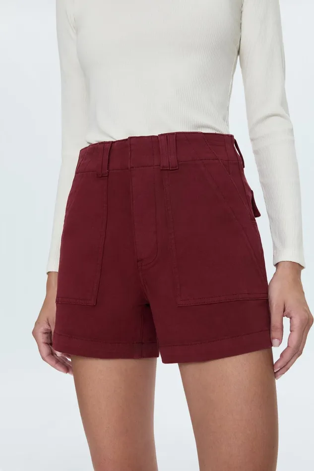 Women Marissa High Rise Utility Short 8211 Sangria Pistola Denim Shorts