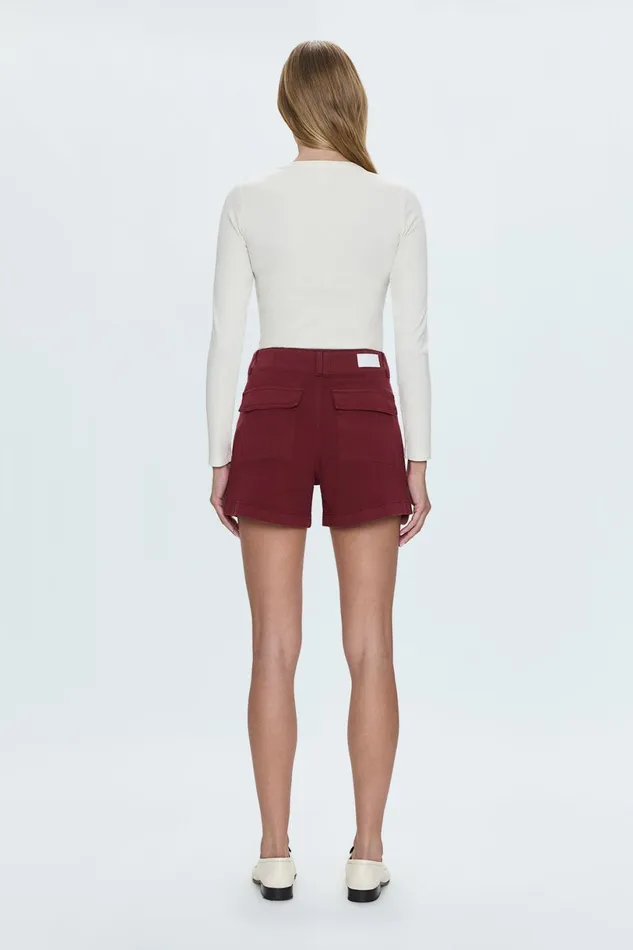 Women Marissa High Rise Utility Short 8211 Sangria Pistola Denim Shorts