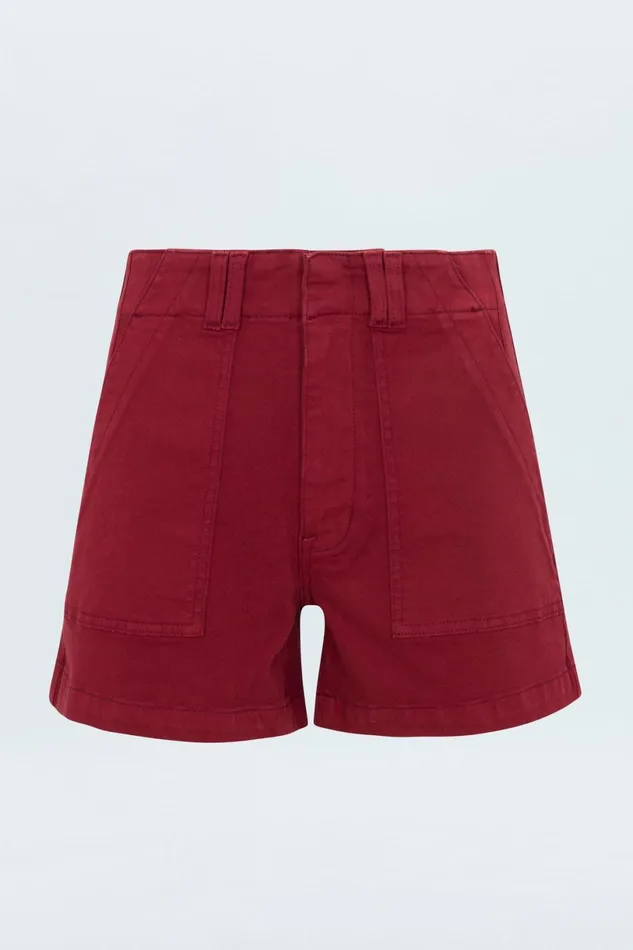 Women Marissa High Rise Utility Short 8211 Sangria Pistola Denim Shorts