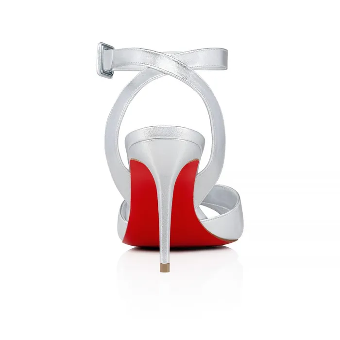 Women Mariza 85 Mm Sandals 8211 Leather 8211 Silver Silver Christian Louboutin Sandals and Slides