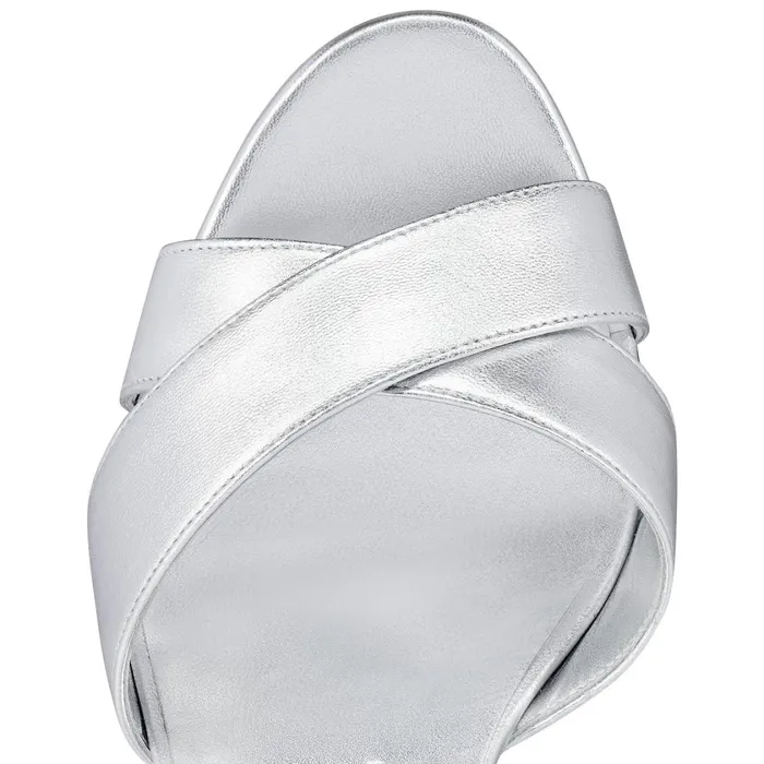Women Mariza 85 Mm Sandals 8211 Leather 8211 Silver Silver Christian Louboutin Sandals and Slides