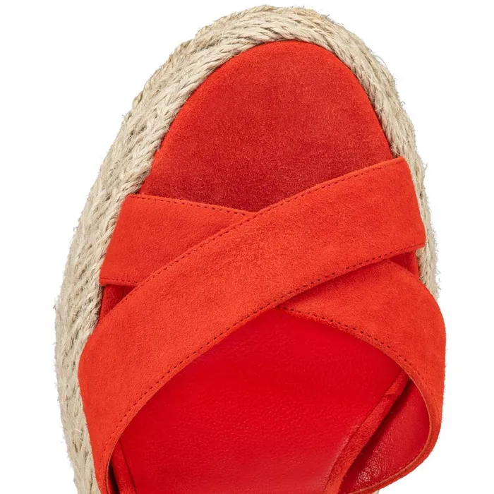 Women Mariza Zeppa 130 Mm Espadrilles 8211 Veau Velours 8211 Ole Red Christian Louboutin Sandals and Slides