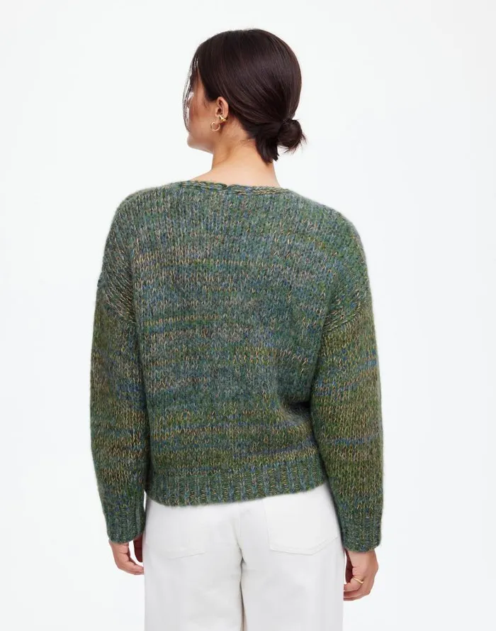 Women Marled VNeck Sweater Mossy Umber Marl Madewell Sweaters