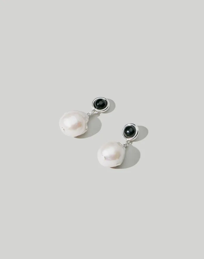 Women Maslo Jewelry Laurel Baroque Earrings Silver Madewell Jewelry