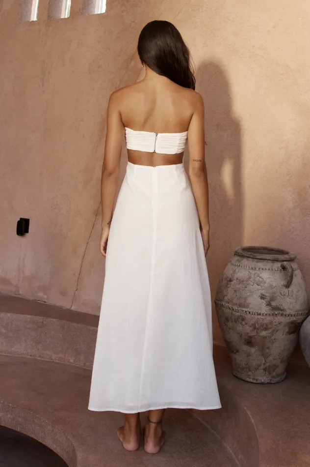 Women Maxi Dresses Runaway The Label ADELE LONG MIDI DRESS White