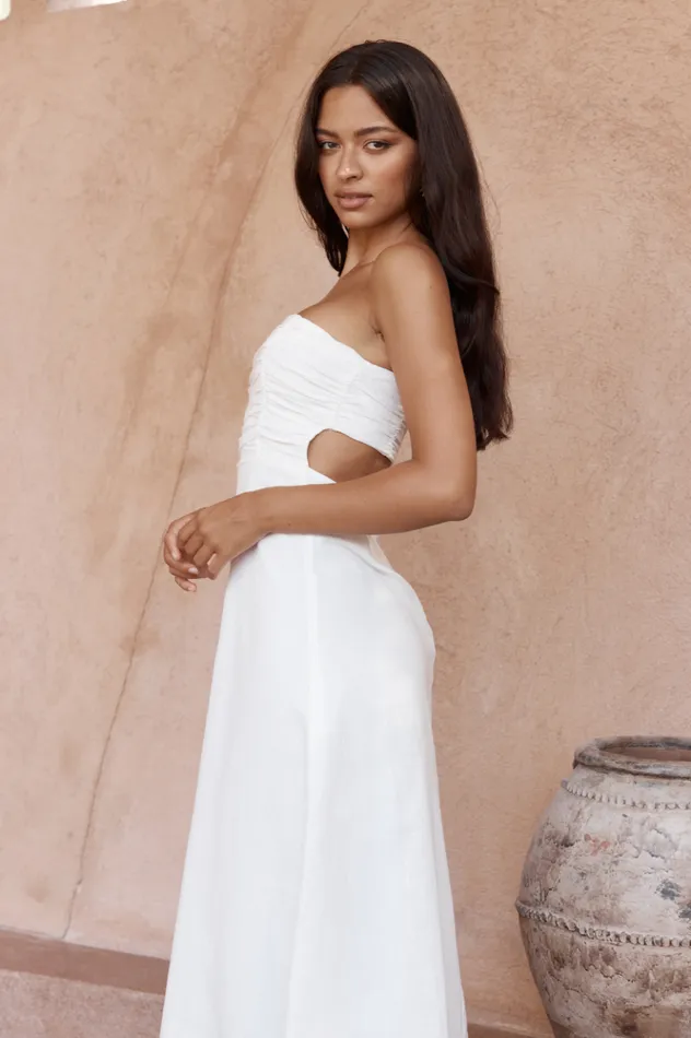 Women Maxi Dresses Runaway The Label ADELE LONG MIDI DRESS White