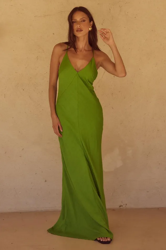 Women Maxi Dresses Runaway The Label AIDANA MAXI DRESS Apple